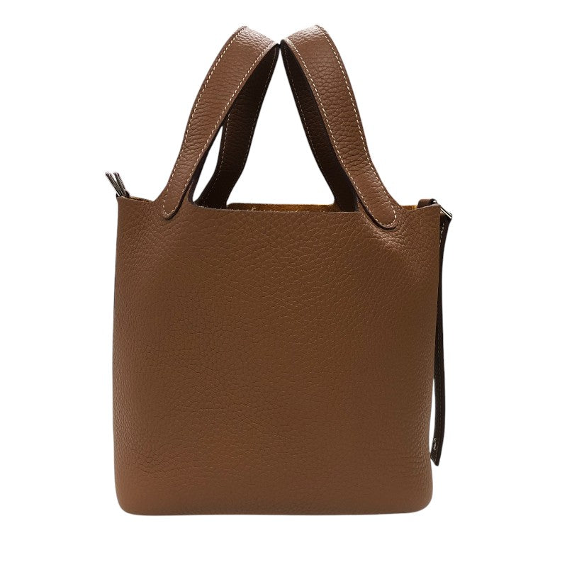 エルメス HERMES ピコタンロックPM B刻 ゴールド シルバー金具 トリヨン レディース ハンドバッグ