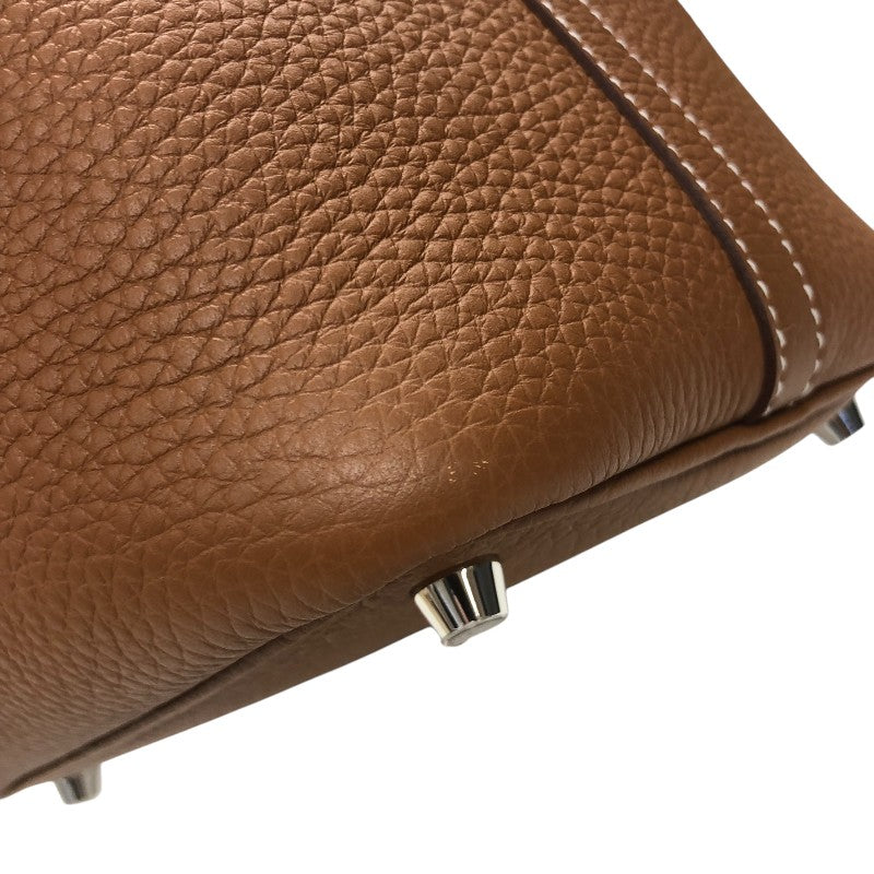 エルメス HERMES ピコタンロックPM B刻 ゴールド シルバー金具 トリヨン レディース ハンドバッグ
