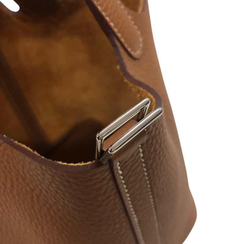 エルメス HERMES ピコタンロックPM B刻 ゴールド シルバー金具 トリヨン レディース ハンドバッグ