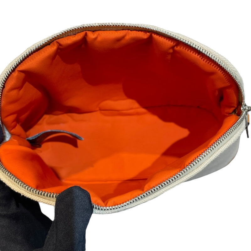 エルメス HERMES ボリードポーチ20 アイボリー トワル レディース ポーチ