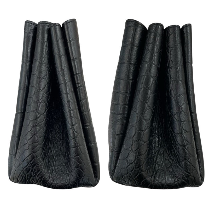 サンローラン SAINT LAURENT 巾着ショルダー ブラック 型押しレザー レディース ショルダーバッグ