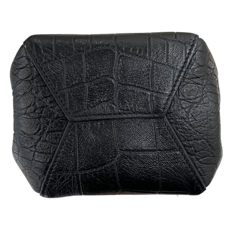 サンローラン SAINT LAURENT 巾着ショルダー ブラック 型押しレザー レディース ショルダーバッグ