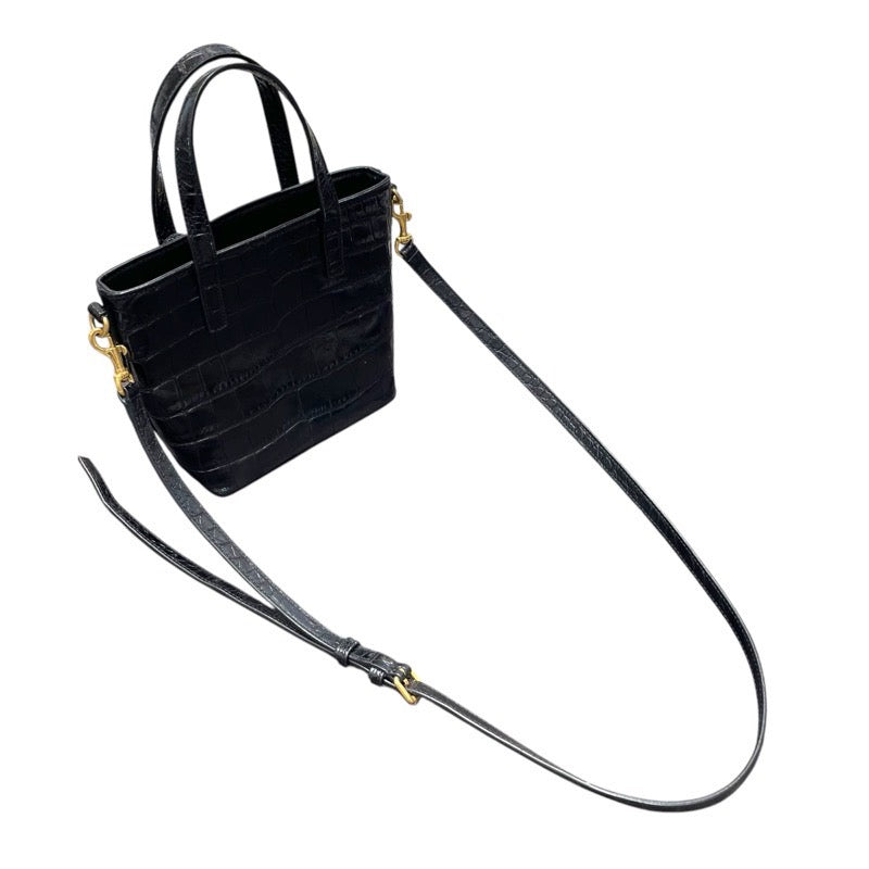 サンローラン SAINT LAURENT ミニショッピング 712367 ブラック レザー レディース ショルダーバッグ