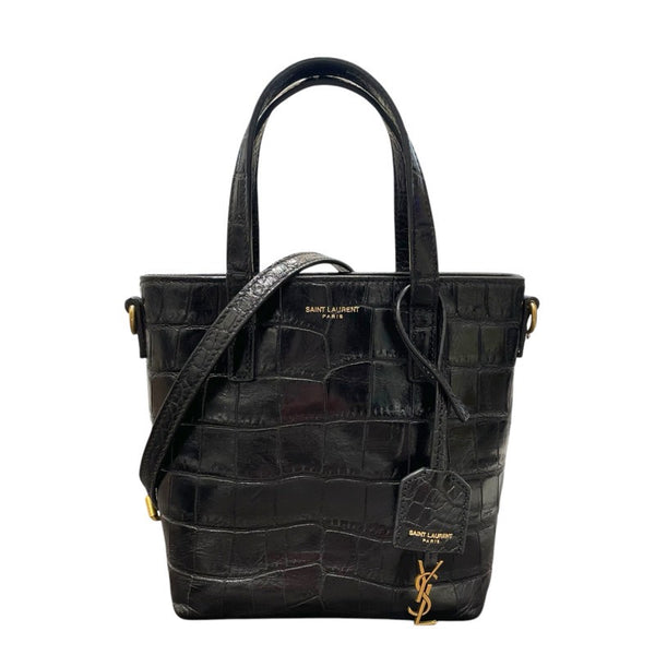 サンローラン SAINT LAURENT ミニショッピング 712367 ブラック レザー レディース ショルダーバッグ