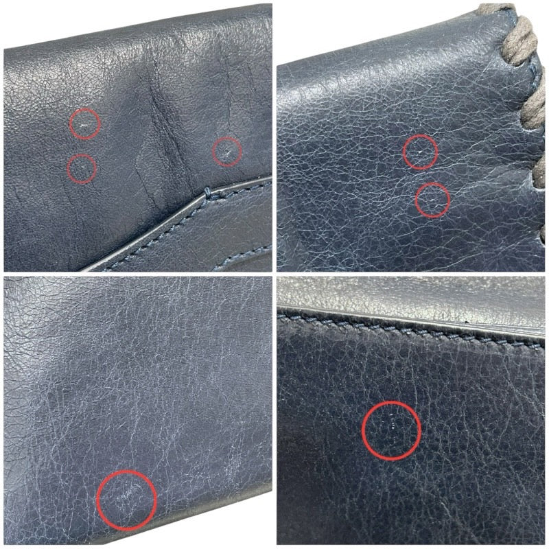 バレンシアガ BALENCIAGA クラッチバッグ 433435 ネイビー　ゴールド金具 レザー メンズ クラッチバッグ