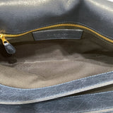 バレンシアガ BALENCIAGA クラッチバッグ 433435 ネイビー　ゴールド金具 レザー メンズ クラッチバッグ