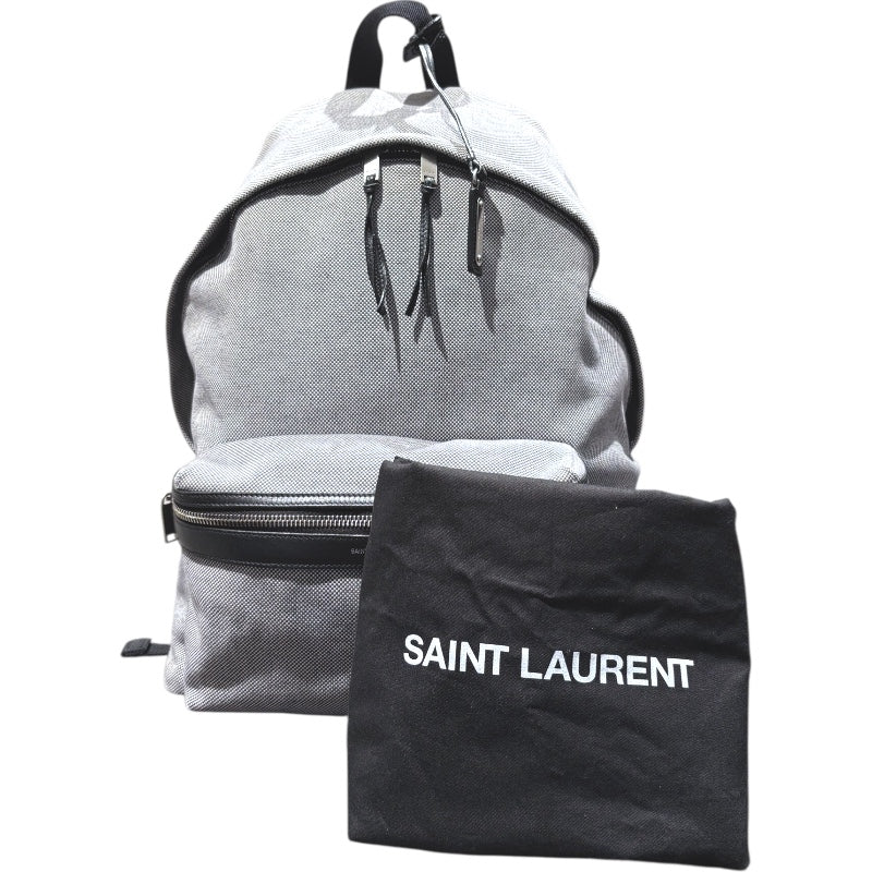 サンローラン SAINT LAURENT バックパック グレー キャンバス メンズ リュック・デイパック