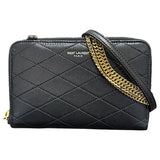 サンローラン SAINT LAURENT チェーンショルダー ブラック レザー レディース ショルダーバッグ