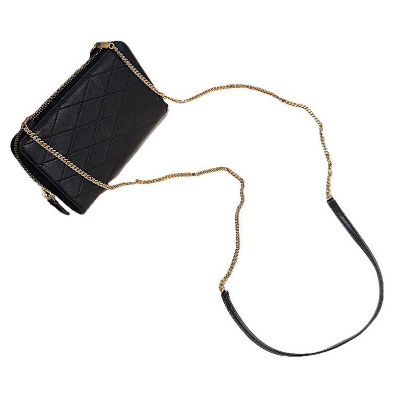 サンローラン SAINT LAURENT チェーンショルダー ブラック レザー レディース ショルダーバッグ