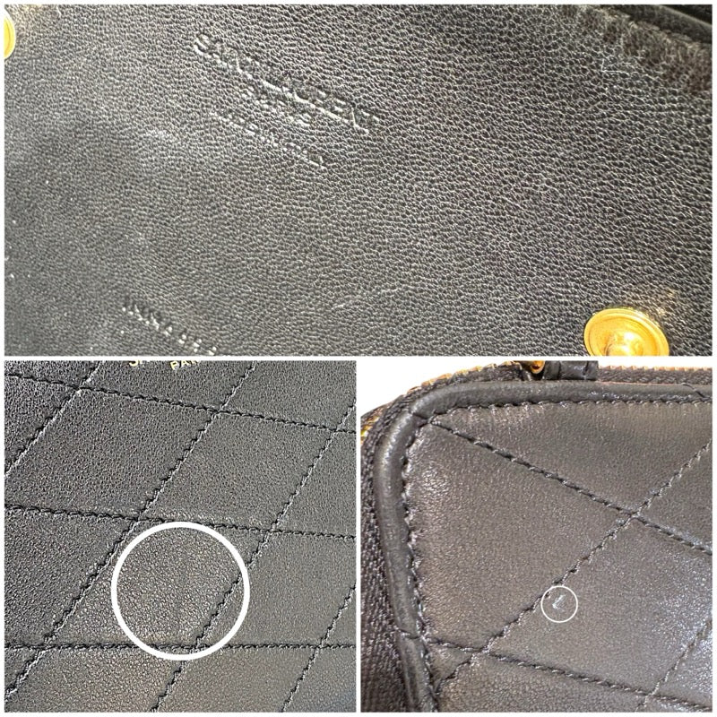 サンローラン SAINT LAURENT チェーンショルダー ブラック レザー レディース ショルダーバッグ