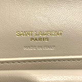 サンローラン SAINT LAURENT カサンドラ　マテラッセ　ウォレット 759490 ライトグレー　ゴールド金具 レザー ユニセックス 三つ折り財布