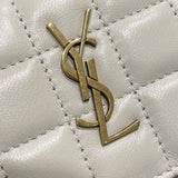 サンローラン SAINT LAURENT カサンドラ　マテラッセ　ウォレット 759490 ライトグレー　ゴールド金具 レザー ユニセックス 三つ折り財布