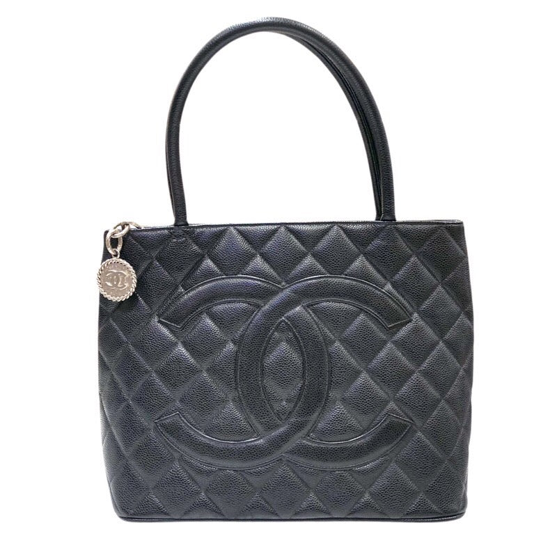 シャネル CHANEL 復刻トート A01804 ブラック　シルバー金具　　 キャビア レディース トートバッグ