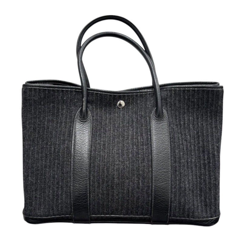 エルメス HERMES ガーデンパーティPM □J刻 グレー フェルト/レザー ユニセックス トートバッグ