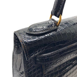 エルメス HERMES ケリー28 外縫い ◯W刻 ブラック/GD金具 ポロサス レディース ハンドバッグ