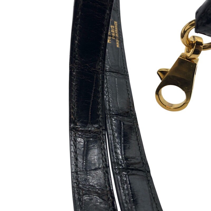 エルメス HERMES ケリー28 外縫い ◯W刻 ブラック/GD金具 ポロサス レディース ハンドバッグ