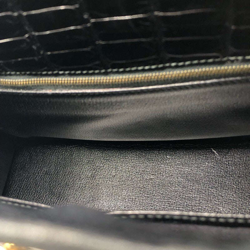 エルメス HERMES ケリー28 外縫い ◯W刻 ブラック/GD金具 ポロサス レディース ハンドバッグ