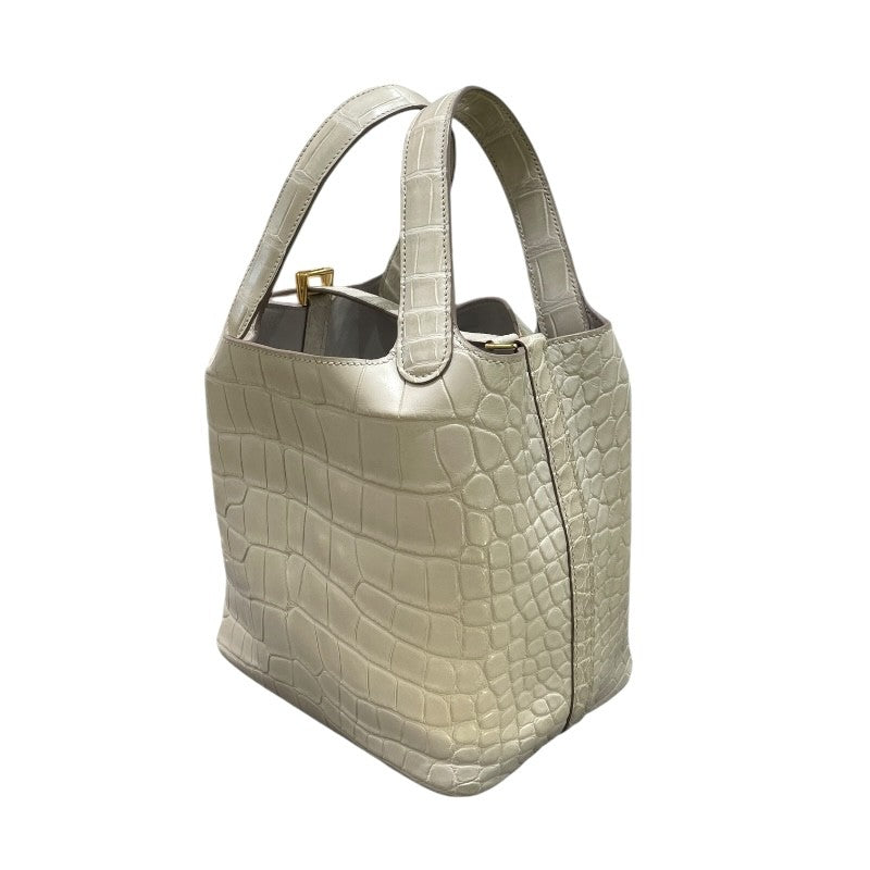 エルメス HERMES ピコタンロックPM U刻 ベトン ゴールド金具 アリゲーターマット レディース ハンドバッグ