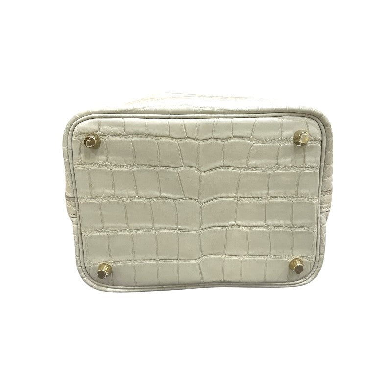 エルメス HERMES ピコタンロックPM U刻 ベトン ゴールド金具 アリゲーターマット レディース ハンドバッグ