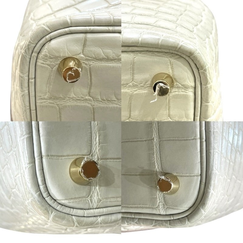 エルメス HERMES ピコタンロックPM U刻 ベトン ゴールド金具 アリゲーターマット レディース ハンドバッグ