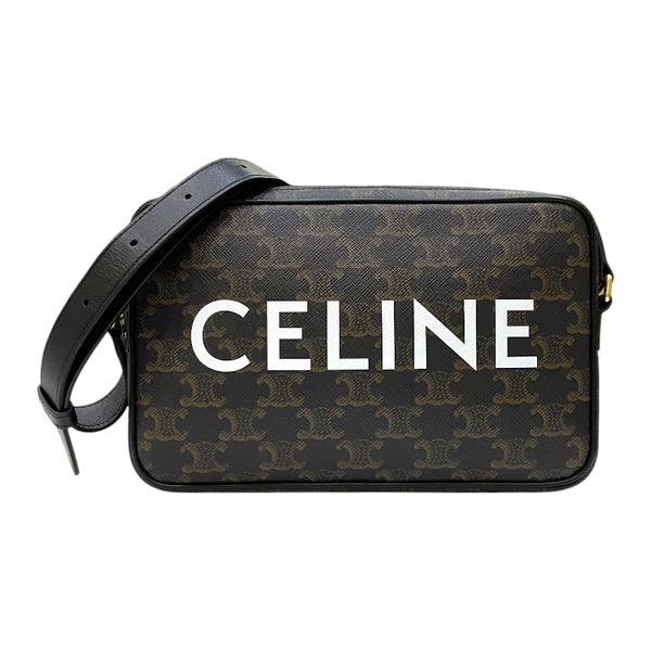 セリーヌ CELINE ミディアム メッセンジャーバッグ 194502 ブラック トリオンフキャンバス/レザー ユニセックス メッセンジャーバッグ