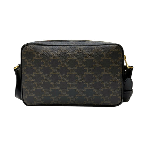 セリーヌ CELINE ミディアム メッセンジャーバッグ 194502 ブラック トリオンフキャンバス/レザー ユニセックス メッセンジャーバッグ