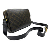 セリーヌ CELINE ミディアム メッセンジャーバッグ 194502 ブラック トリオンフキャンバス/レザー ユニセックス メッセンジャーバッグ