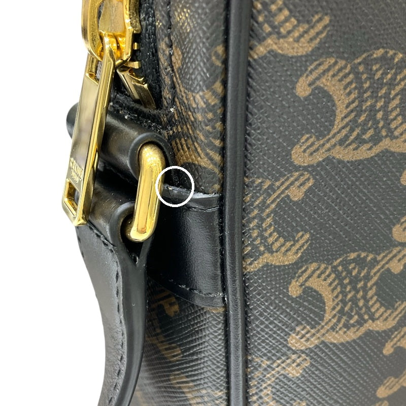 セリーヌ CELINE ミディアム メッセンジャーバッグ 194502 ブラック トリオンフキャンバス/レザー ユニセックス メッセンジャーバッグ