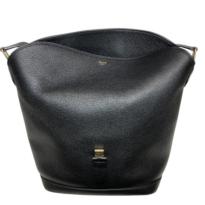 セリーヌ CELINE シスバケットバッグ ブラック ゴールド金具 ドラムドカーフ レディース ショルダーバッグ
