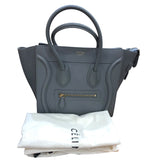 セリーヌ CELINE ラゲージマイクロショッパー 167793 グレー ドラムドカーフ ユニセックス ハンドバッグ