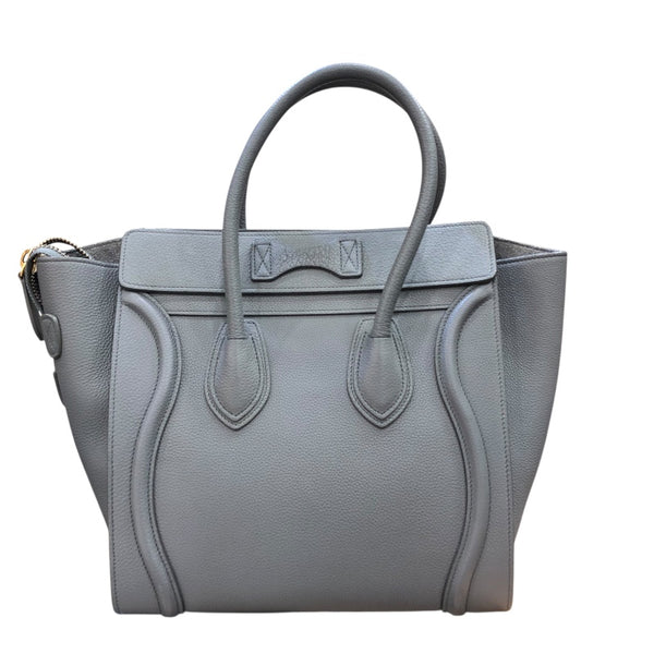 セリーヌ CELINE ラゲージマイクロショッパー 167793 グレー ドラムドカーフ ユニセックス ハンドバッグ