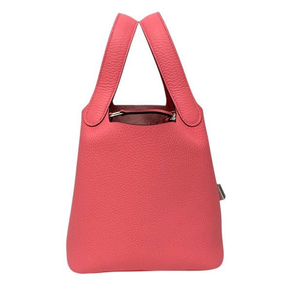 エルメス HERMES ピコタンロックPM W刻 ピンク シルバー金具 トゴ レディース ハンドバッグ