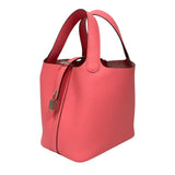 エルメス HERMES ピコタンロックPM W刻 ピンク シルバー金具 トゴ レディース ハンドバッグ