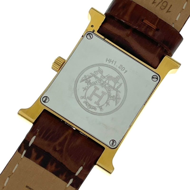 エルメス HERMES Hウォッチ HH1.201 GP/SS レディース 腕時計