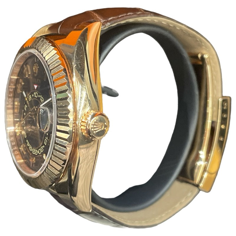 ロレックス ROLEX スカイドゥエラー 326135 K18PG/革ベルト 自動巻き メンズ 腕時計
