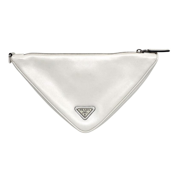 プラダ PRADA トライアングルポーチ 1NE039 アイボリー ナッパレザー レディース クラッチバッグ