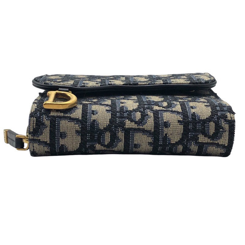 クリスチャン・ディオール Christian Dior サドル　バイフォールド　ウォッレト オブリークジャガード レディース 三つ折り財布