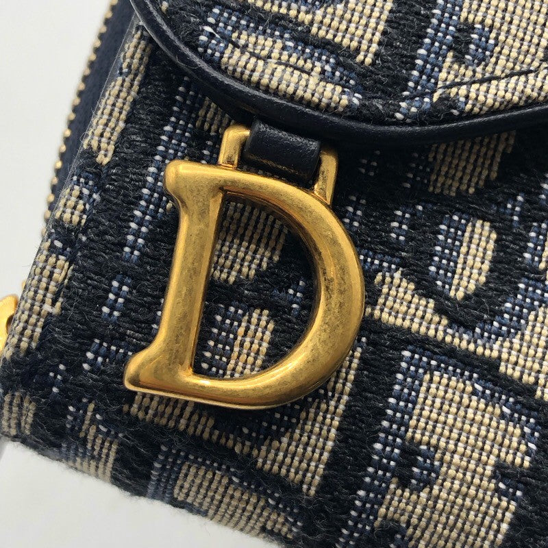 クリスチャン・ディオール Christian Dior サドル　バイフォールド　ウォッレト オブリークジャガード レディース 三つ折り財布