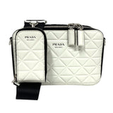 プラダ PRADA ブリックレザー ショルダーバッグ 2VH070 アイボリー パテントレザー レディース ショルダーバッグ