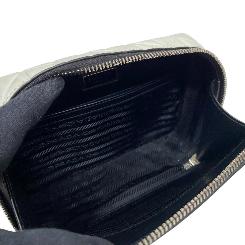 プラダ PRADA ブリックレザー ショルダーバッグ 2VH070 アイボリー パテントレザー レディース ショルダーバッグ