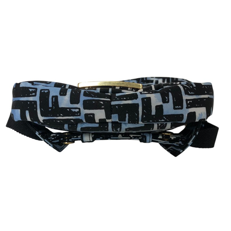フェンディ FENDI ズッカ バゲット ミニ ベルトバッグ ジョシュアヴィーダス Joshua Vides コラボ 8BR784 ブルー×ブラック ゴールド金具 ナイロン レディース ウエストバッグ