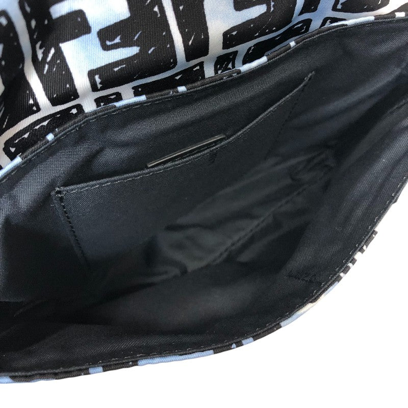 フェンディ FENDI ズッカ バゲット ミニ ベルトバッグ ジョシュアヴィーダス Joshua Vides コラボ 8BR784 ブルー×ブラック ゴールド金具 ナイロン レディース ウエストバッグ