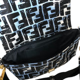 フェンディ FENDI ズッカ バゲット ミニ ベルトバッグ ジョシュアヴィーダス Joshua Vides コラボ 8BR784 ブルー×ブラック ゴールド金具 ナイロン レディース ウエストバッグ