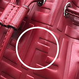 フェンディ FENDI モントレゾールミニ 8BS010 レッド エンボスレザー レディース ショルダーバッグ