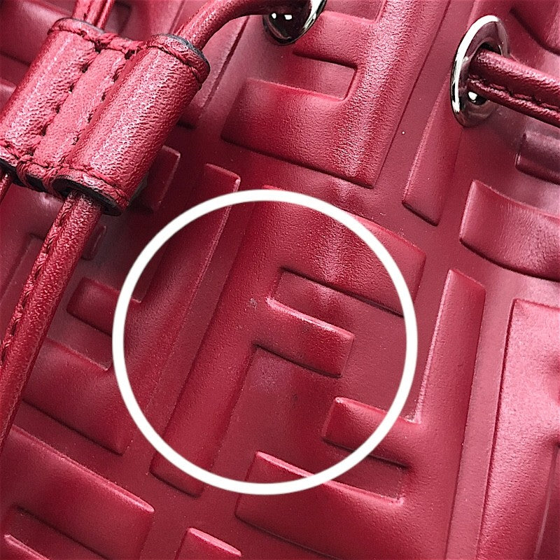 フェンディ FENDI モントレゾールミニ 8BS010 レッド エンボスレザー レディース ショルダーバッグ