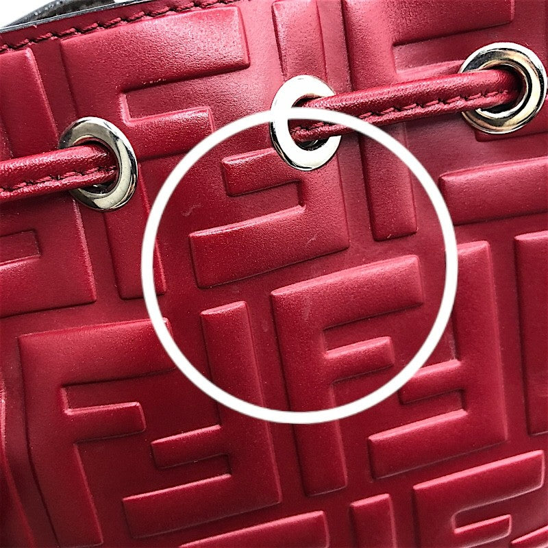 フェンディ FENDI モントレゾールミニ 8BS010 レッド エンボスレザー レディース ショルダーバッグ