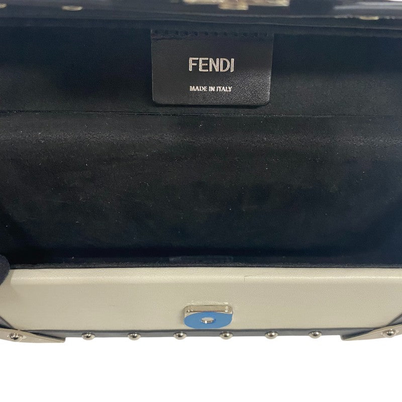 フェンディ FENDI バゲットトランクミニ 7VA507 ホワイト×ブラック カーフ レディース ショルダーバッグ
