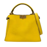 フェンディ FENDI セレリア ピーカブー アイコニック エッセンシャリー 8BN302 イエロー ホワイト×ピンク ゴールド金具  カーフレザー レディース ショルダーバッグ