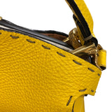 フェンディ FENDI セレリア ピーカブー アイコニック エッセンシャリー 8BN302 イエロー ホワイト×ピンク ゴールド金具  カーフレザー レディース ショルダーバッグ