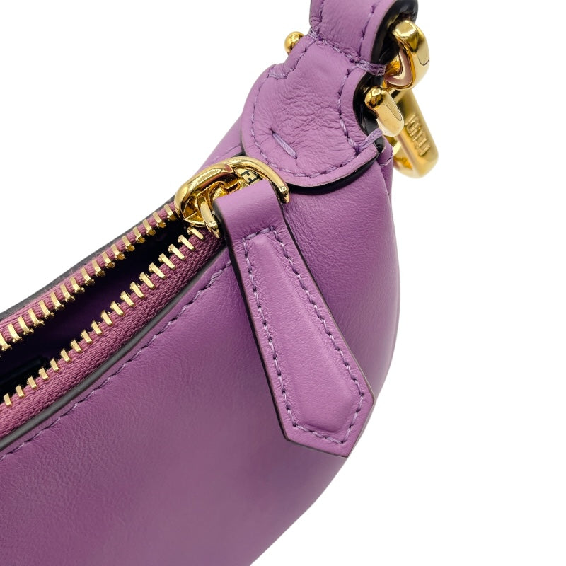 フェンディ FENDI ナノフェンディグラフィ 7AS089 パープル ゴールド金具 カーフ レディース ハンドバッグ